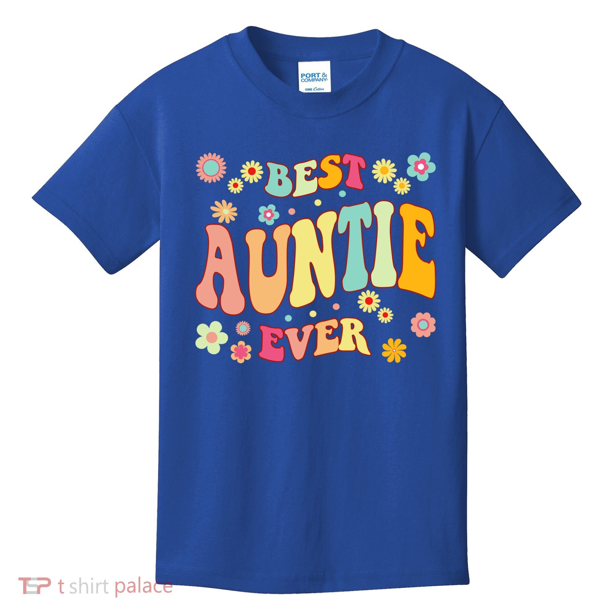 Retro Groovy Best Auntie Ever Mothers Day Funny Gift Kids T-Shirt
