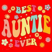 Retro Groovy Best Auntie Ever Mothers Day Funny Gift Santa Hat thumb 1