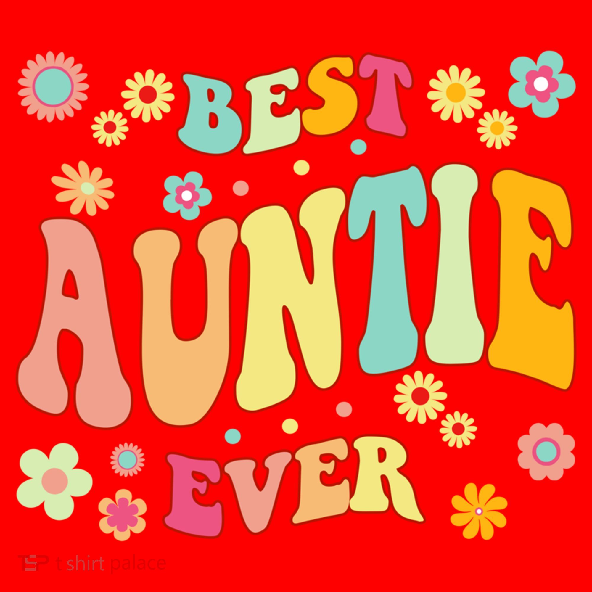 Retro Groovy Best Auntie Ever Mothers Day Funny Gift Santa Hat