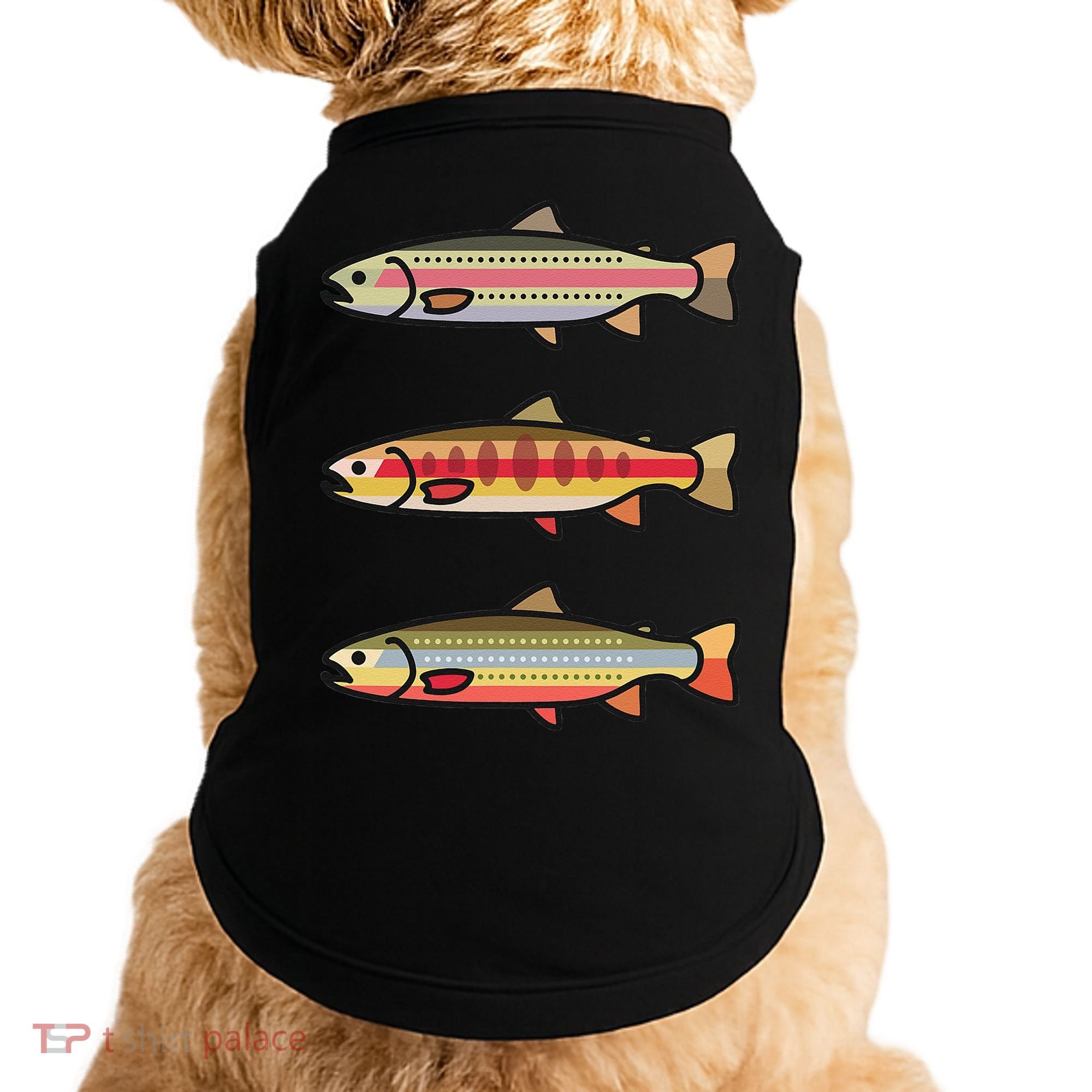 Rainbow Golden Brook Trout Fishing Gift For Anglers Doggie Tank