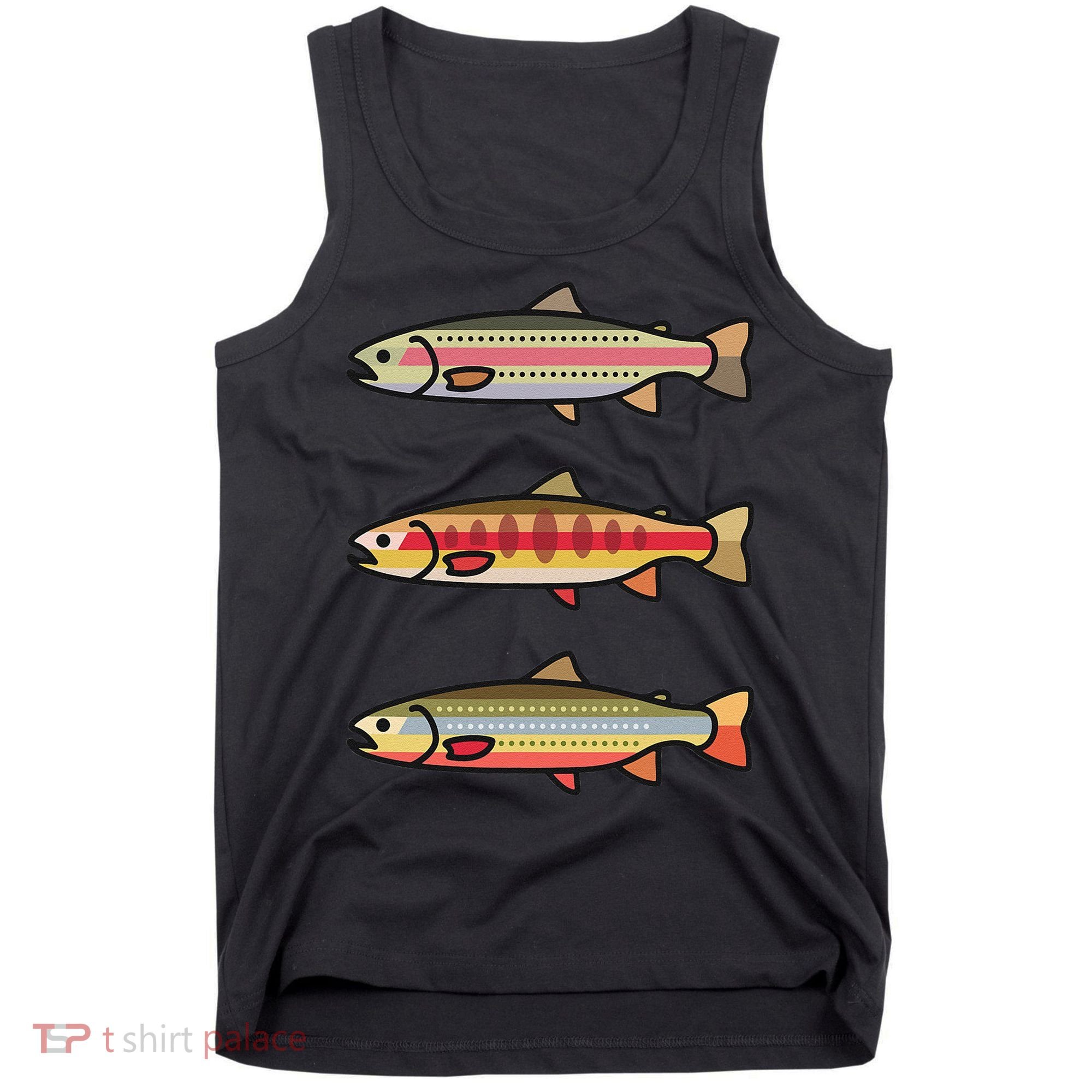 Rainbow Golden Brook Trout Fishing Gift For Anglers Tank Top
