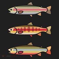 Rainbow Golden Brook Trout Fishing Gift For Anglers Golf Towel thumb 3
