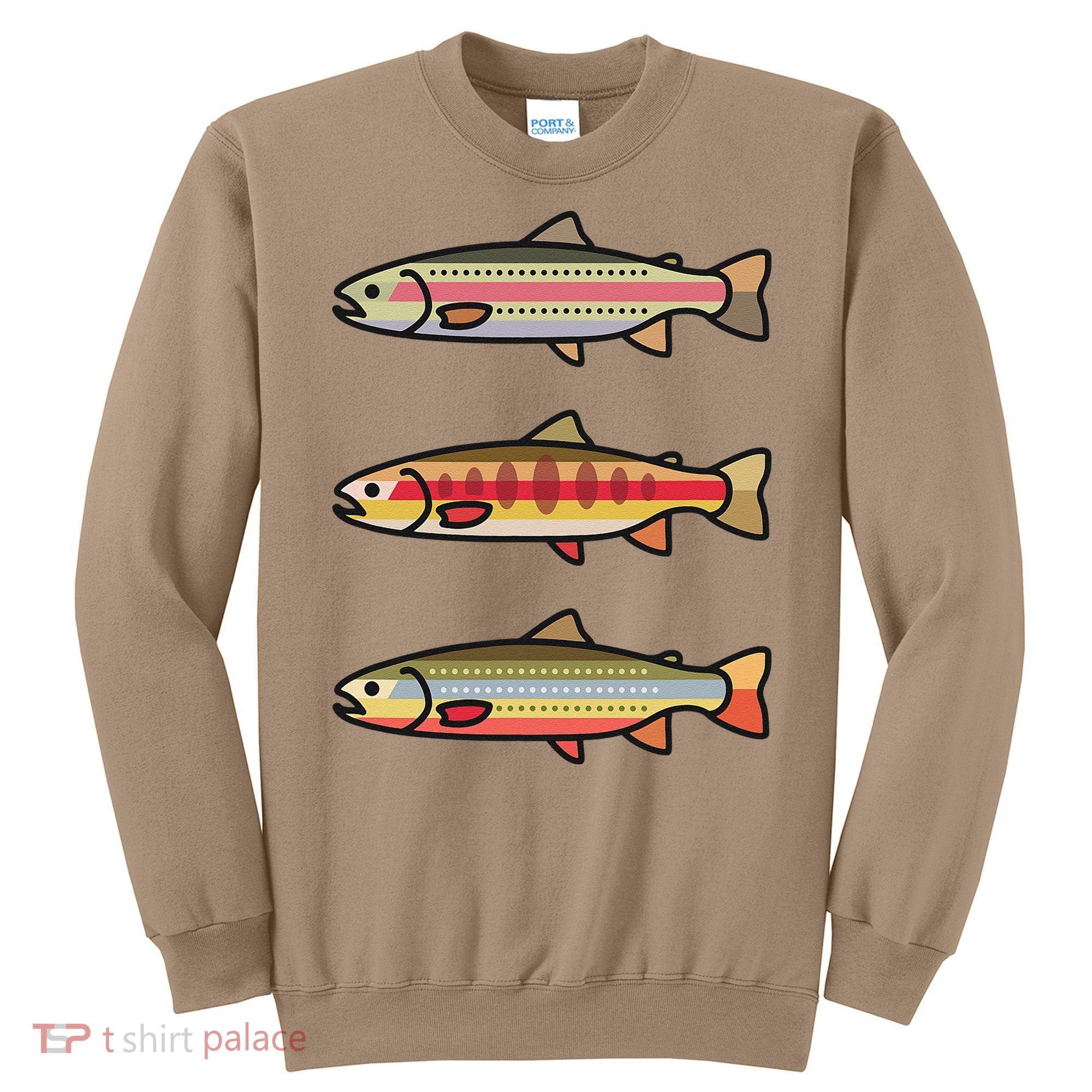 Rainbow Golden Brook Trout Fishing Gift For Anglers Sweatshirt