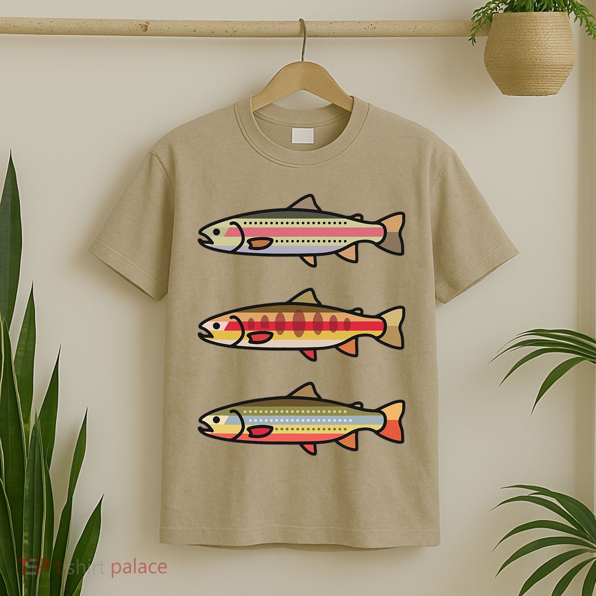 Rainbow Golden Brook Trout Fishing Gift For Anglers T-Shirt