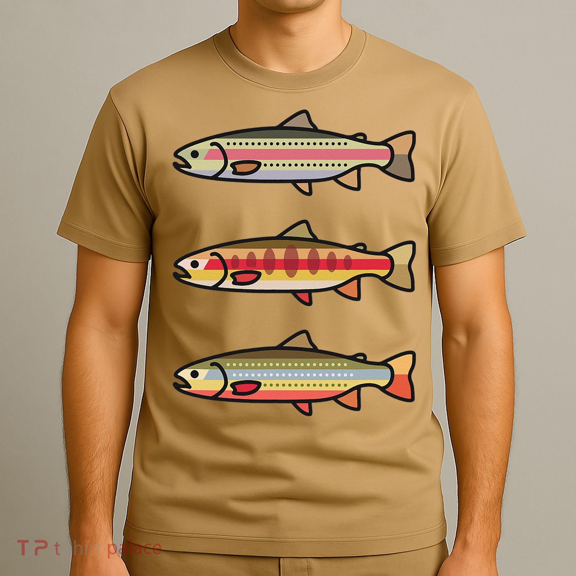 Rainbow Golden Brook Trout Fishing Gift For Anglers T-Shirt