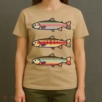 Rainbow Golden Brook Trout Fishing Gift For Anglers T-Shirt thumb 4