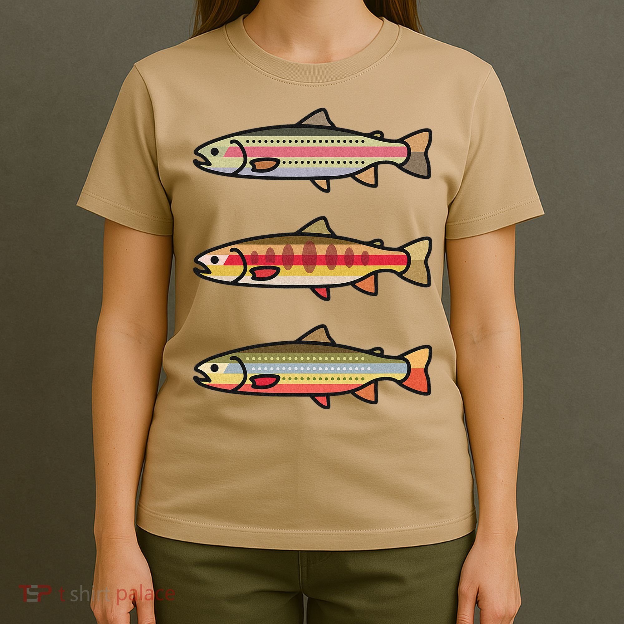 Rainbow Golden Brook Trout Fishing Gift For Anglers T-Shirt