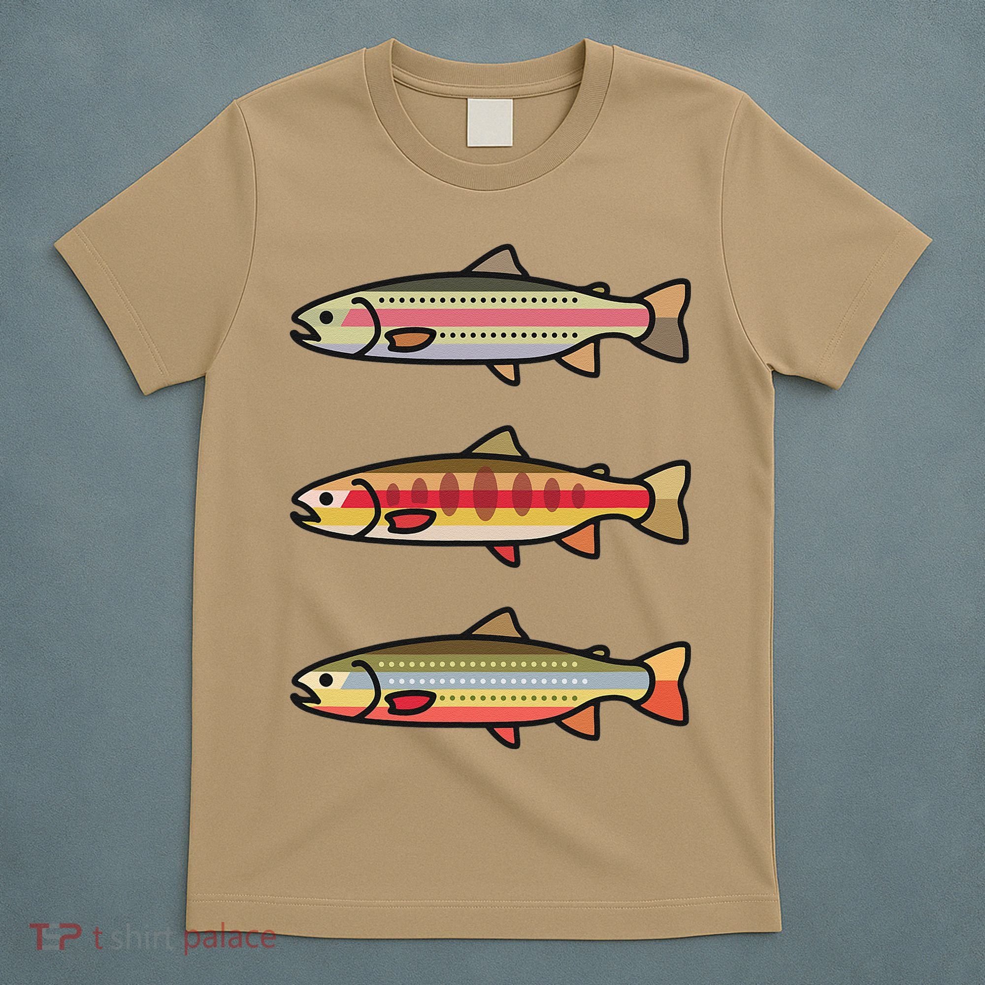 Rainbow Golden Brook Trout Fishing Gift For Anglers T-Shirt
