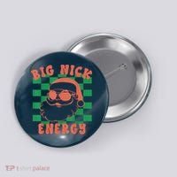 Retro Groovy Big Nick Santa Energy Christmas Trendy 2022 Button thumb 0