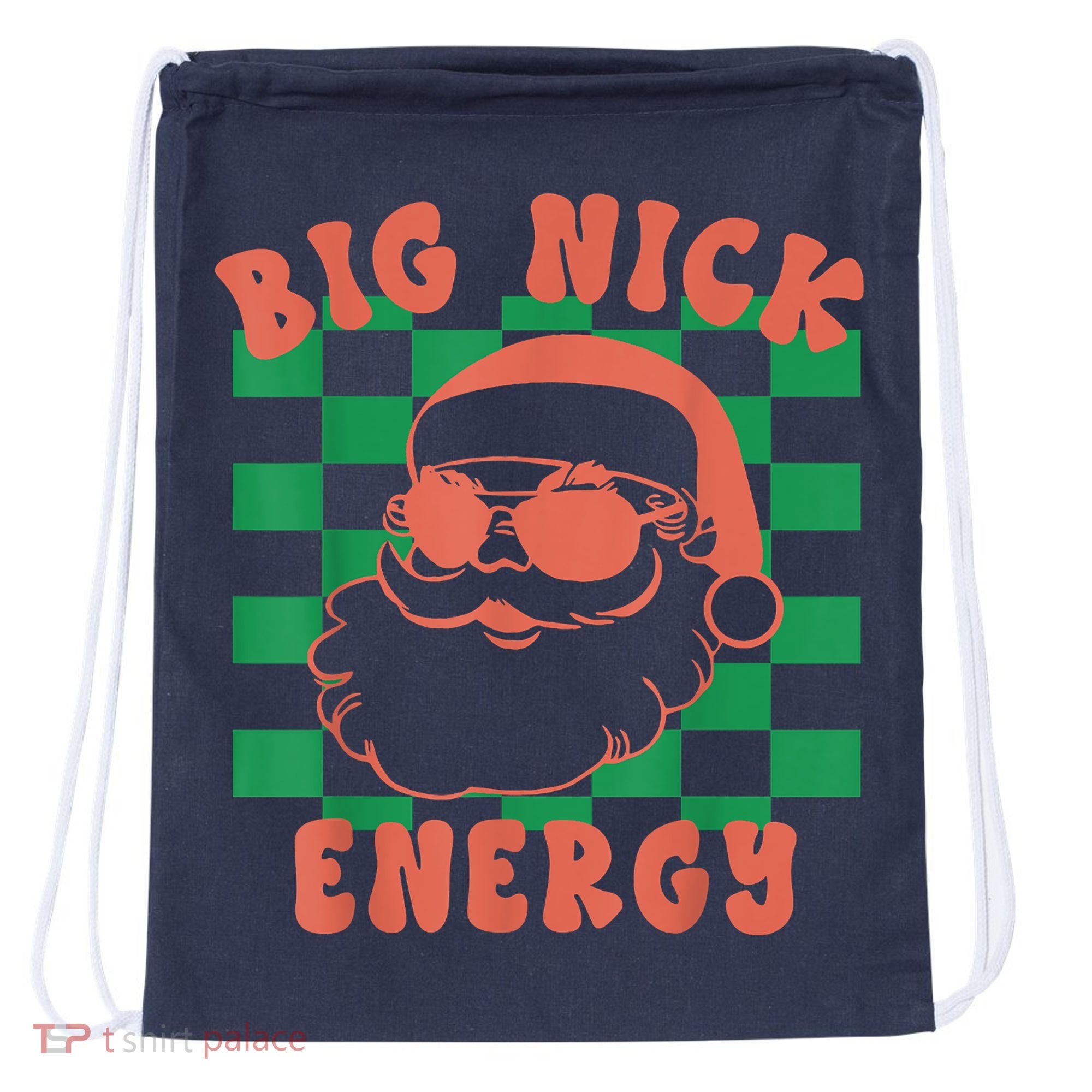 Retro Groovy Big Nick Santa Energy Christmas Trendy 2022 Drawstring Bag