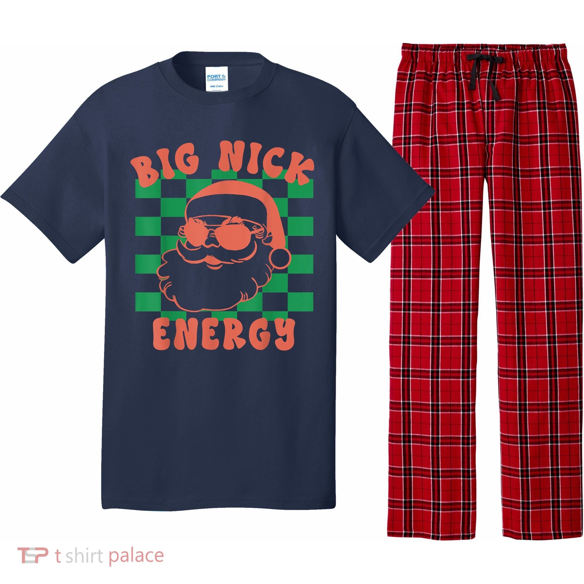 Retro Groovy Big Nick Santa Energy Christmas Trendy 2022 Pajama Set