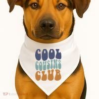 Retro Groovy Cool Cousin Club USA-Made Doggie Bandana thumb 1