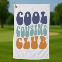 Retro Groovy Cool Cousin Club Golf Towel thumb 1