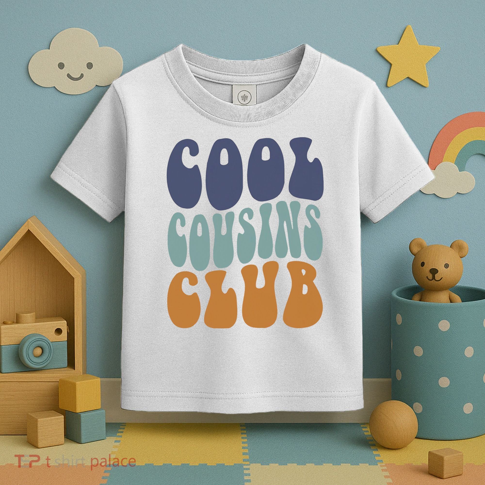 Retro Groovy Cool Cousin Club Toddler T-Shirt
