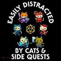 Rpg Gamer Cats Side Quests D20 Dice Nerdy Cat Stripe Pom Pom Beanie thumb 2