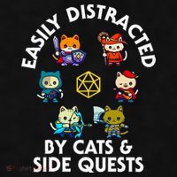 Rpg Gamer Cats Side Quests D20 Dice Nerdy Cat Ladies PosiCharge Tri-Blend Wicking Tank thumb 2
