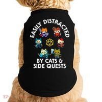 Rpg Gamer Cats Side Quests D20 Dice Nerdy Cat Doggie Tank thumb 0