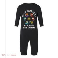 Rpg Gamer Cats Side Quests D20 Dice Nerdy Cat Infant Fleece One Piece thumb 0
