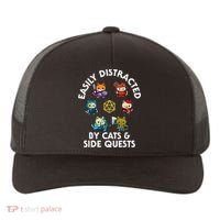 Rpg Gamer Cats Side Quests D20 Dice Nerdy Cat Yupoong Adult 5-Panel Trucker Hat thumb 0