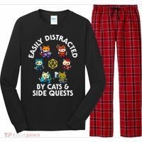 Rpg Gamer Cats Side Quests D20 Dice Nerdy Cat Long Sleeve Pajama Set thumb 0