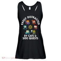 Rpg Gamer Cats Side Quests D20 Dice Nerdy Cat Ladies Essential Flowy Tank thumb 0