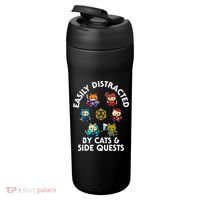 Rpg Gamer Cats Side Quests D20 Dice Nerdy Cat 24oz Duet Stainless Steel Tumbler thumb 3