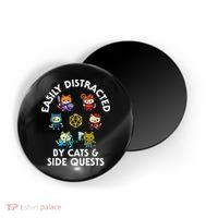 Rpg Gamer Cats Side Quests D20 Dice Nerdy Cat Magnet thumb 0