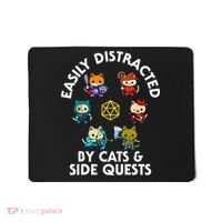 Rpg Gamer Cats Side Quests D20 Dice Nerdy Cat Mousepad thumb 0