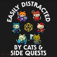 Rpg Gamer Cats Side Quests D20 Dice Nerdy Cat Mousepad thumb 1