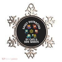 Rpg Gamer Cats Side Quests D20 Dice Nerdy Cat Ornament thumb 0