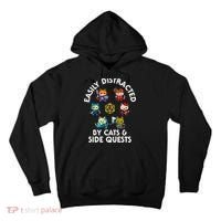 Rpg Gamer Cats Side Quests D20 Dice Nerdy Cat Tall Hoodie thumb 0