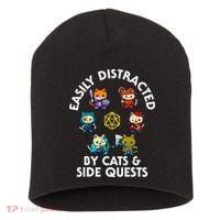 Rpg Gamer Cats Side Quests D20 Dice Nerdy Cat Short Acrylic Beanie thumb 0