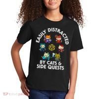 Rpg Gamer Cats Side Quests D20 Dice Nerdy Cat Kids T-Shirt thumb 2