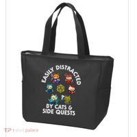 Rpg Gamer Cats Side Quests D20 Dice Nerdy Cat Tote Bag thumb 3