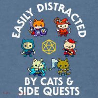 Rpg Gamer Cats Side Quests D20 Dice Nerdy Cat Comfort Colors Garment-Dyed Hooded Sweatshirt thumb 2