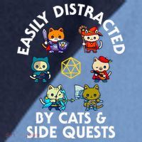 Rpg Gamer Cats Side Quests D20 Dice Nerdy Cat Raglan Baseball Sleeve Shirt thumb 2