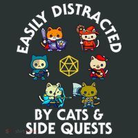 Rpg Gamer Cats Side Quests D20 Dice Nerdy Cat Infant Baby Jersey Bodysuit thumb 2