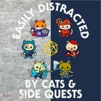 Rpg Gamer Cats Side Quests D20 Dice Nerdy Cat Kids Colorblock Raglan Jersey thumb 2