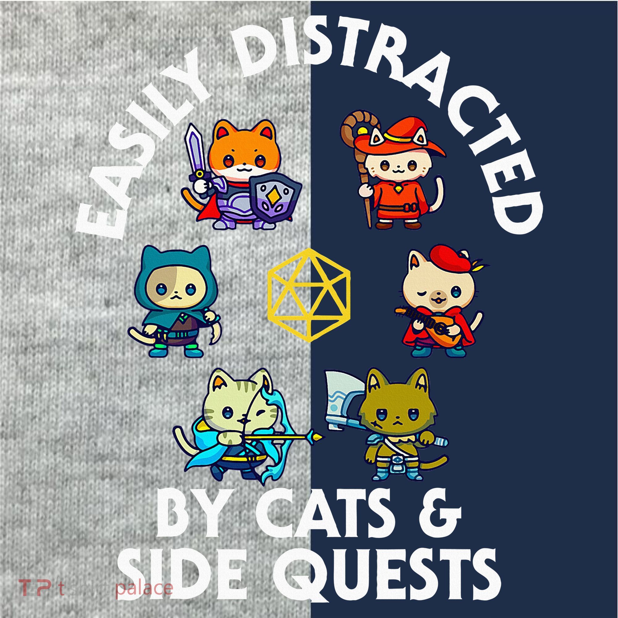Rpg Gamer Cats Side Quests D20 Dice Nerdy Cat Kids Colorblock Raglan Jersey