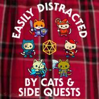 Rpg Gamer Cats Side Quests D20 Dice Nerdy Cat Women's Flannel Plaid Pajama Pants thumb 2