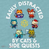 Rpg Gamer Cats Side Quests D20 Dice Nerdy Cat Sueded Cloud Jersey T-Shirt thumb 2