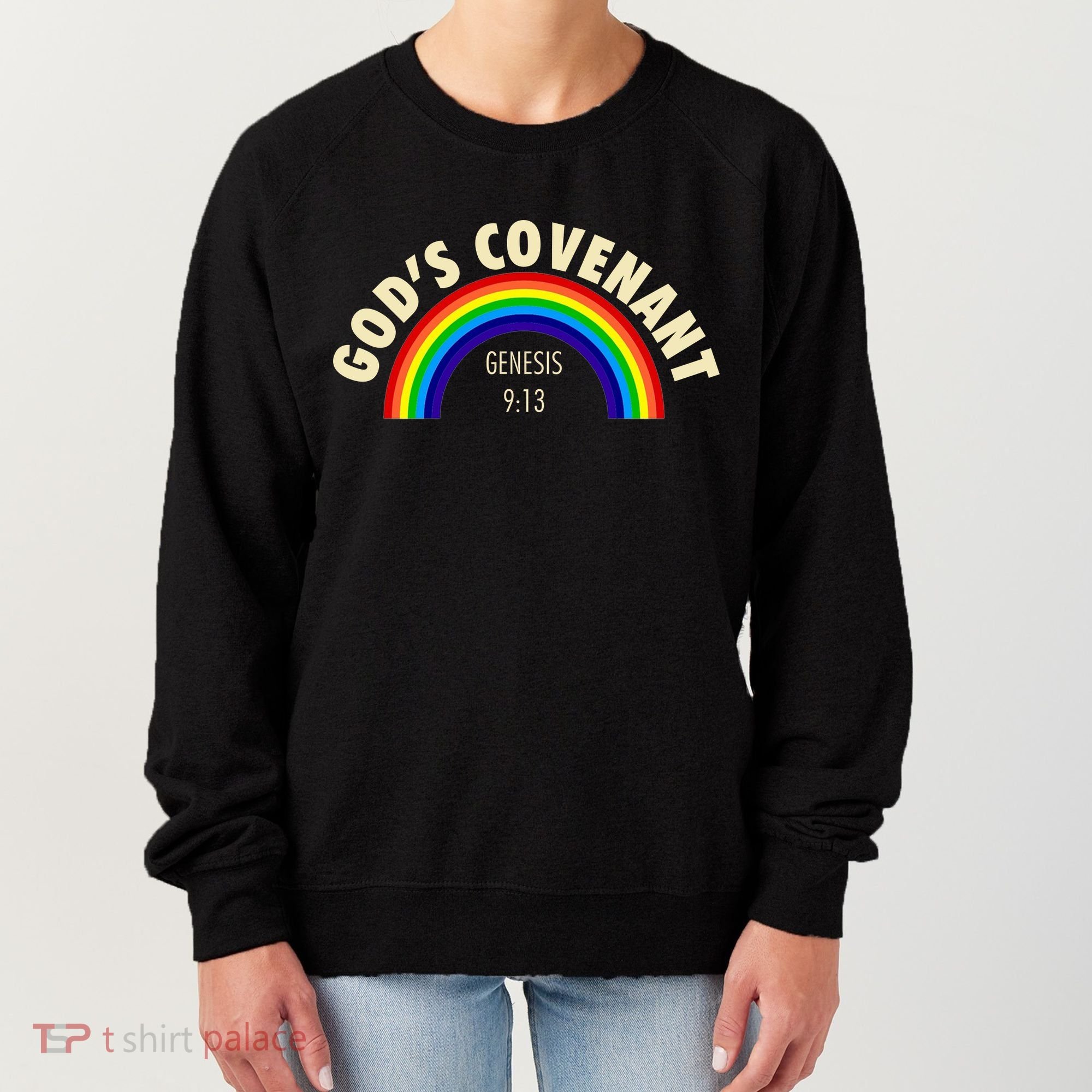 Rainbow Gods Covenant 913 Bible Christian Lover Women's Sweatshirt