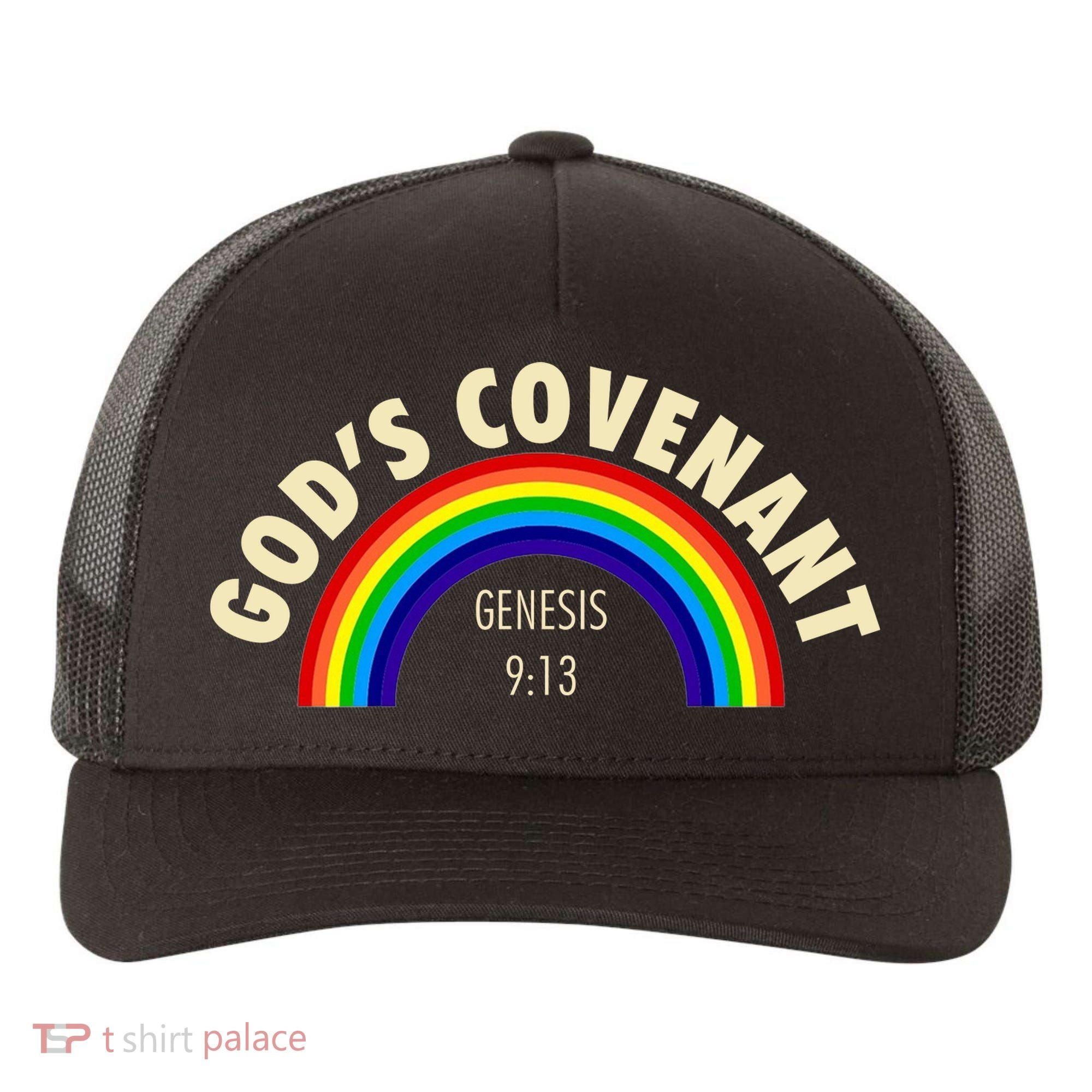 Rainbow Gods Covenant 913 Bible Christian Lover Yupoong Adult 5-Panel Trucker Hat