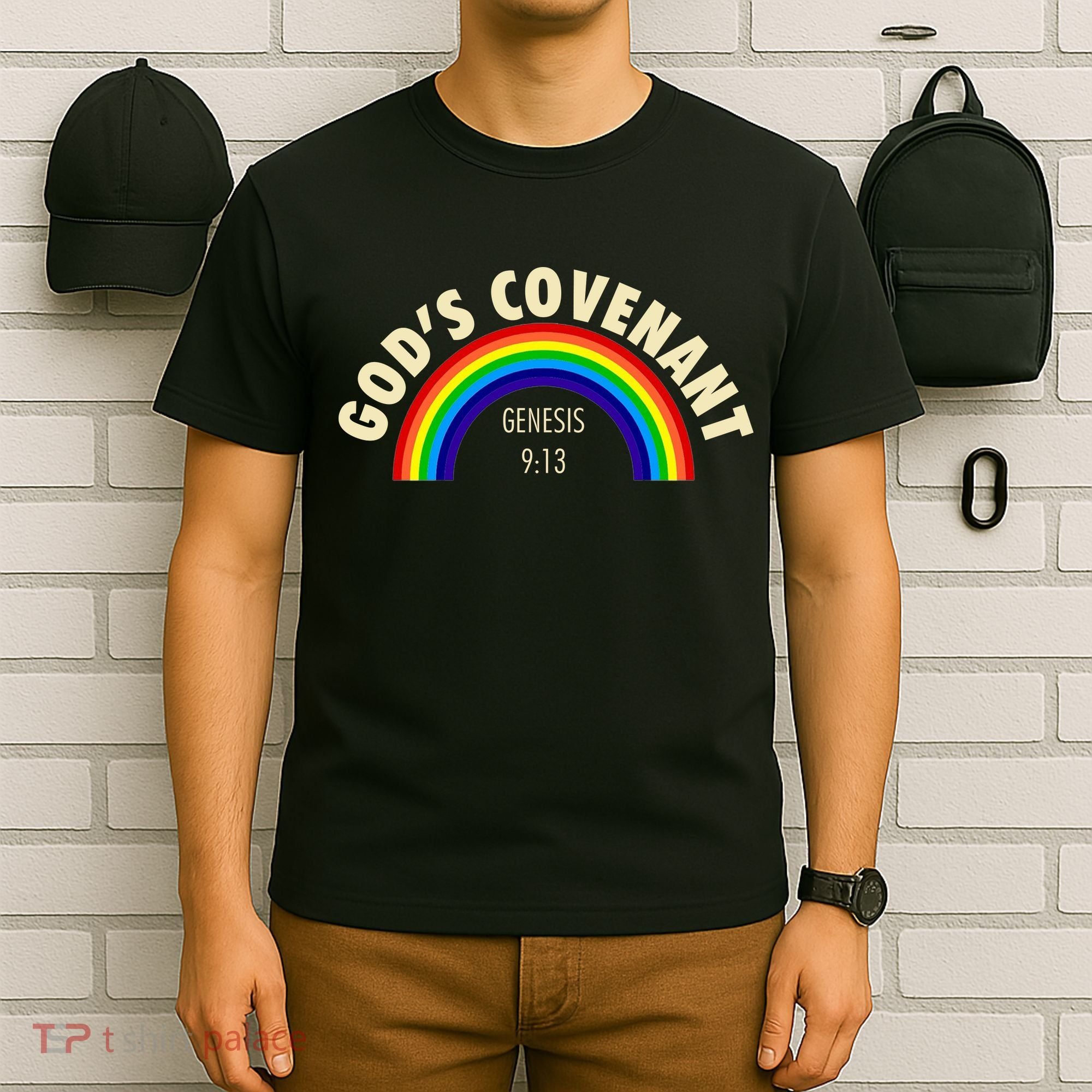 Rainbow Gods Covenant 913 Bible Christian Lover T-Shirt