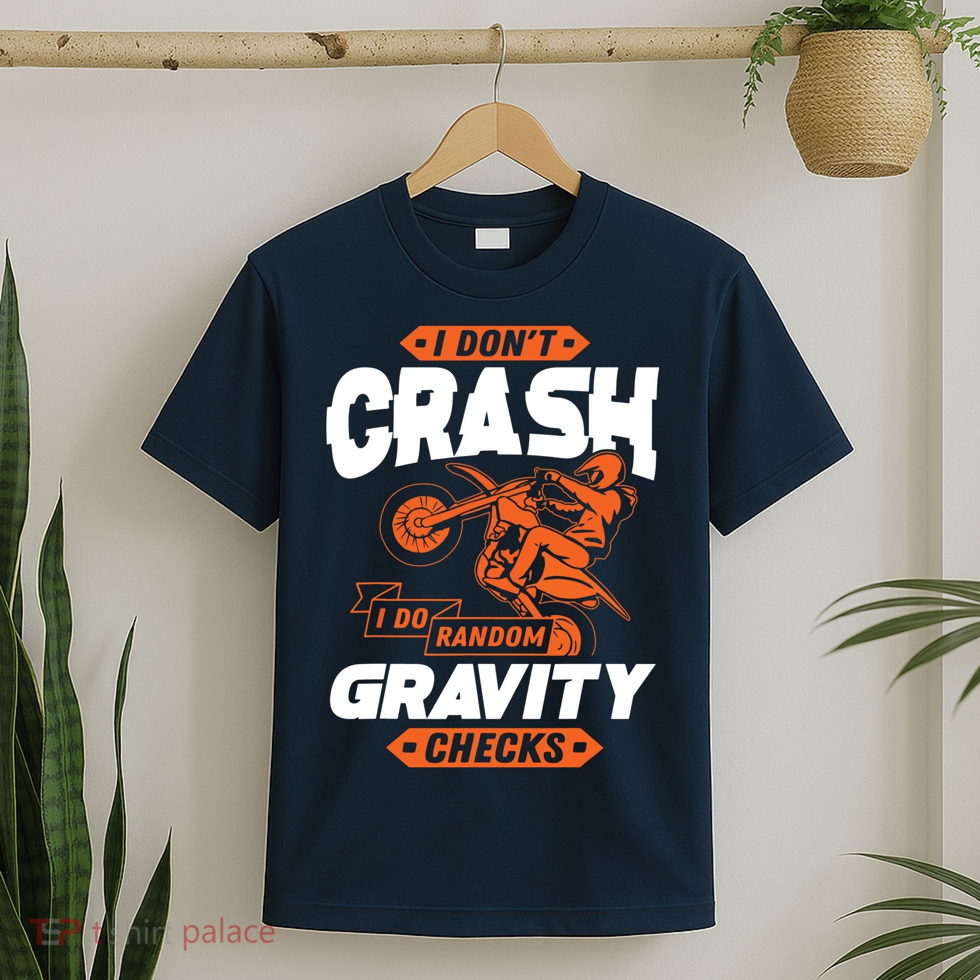 Random Gravity Checks Motocross Dirt Bike T-Shirt