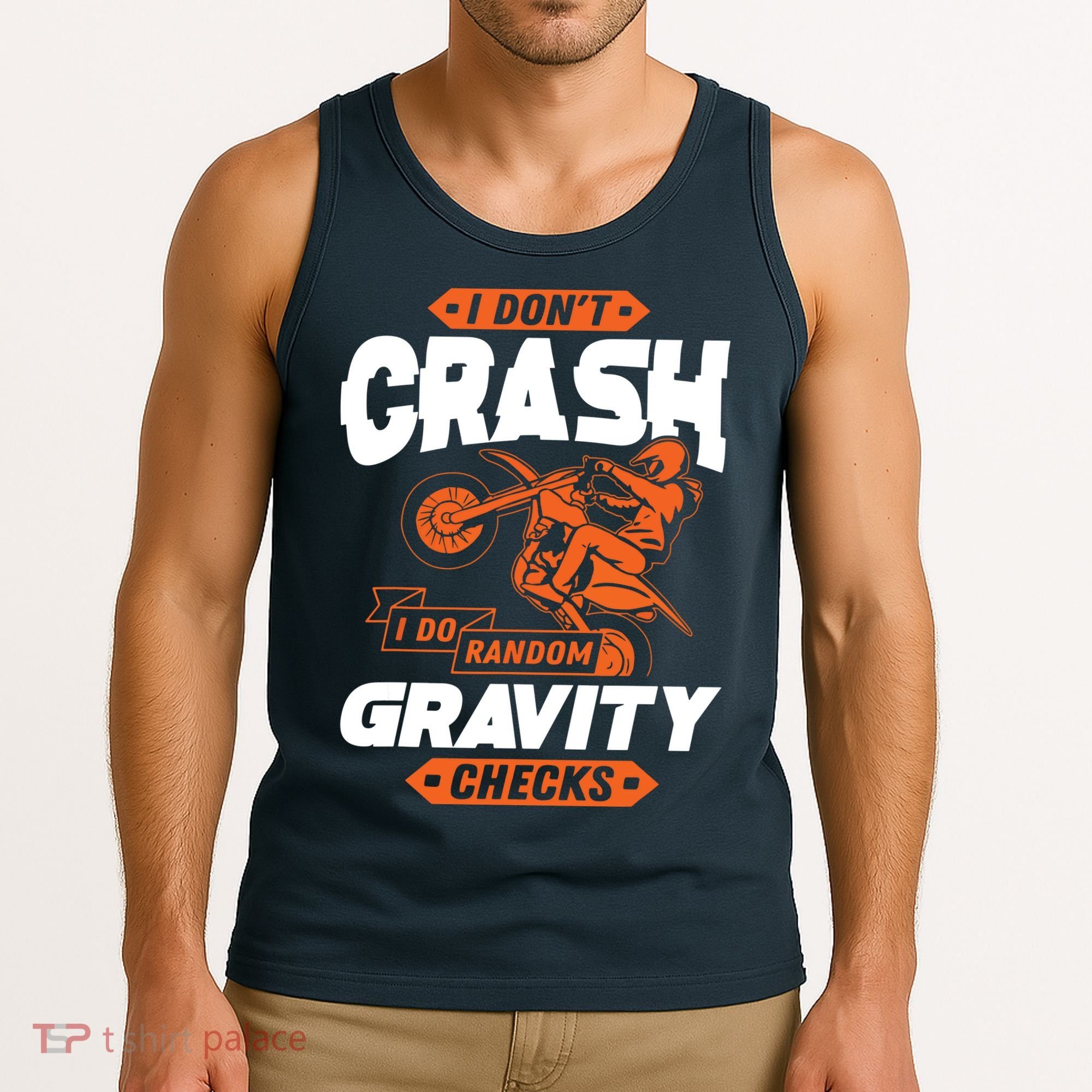 Random Gravity Checks Motocross Dirt Bike Tank Top