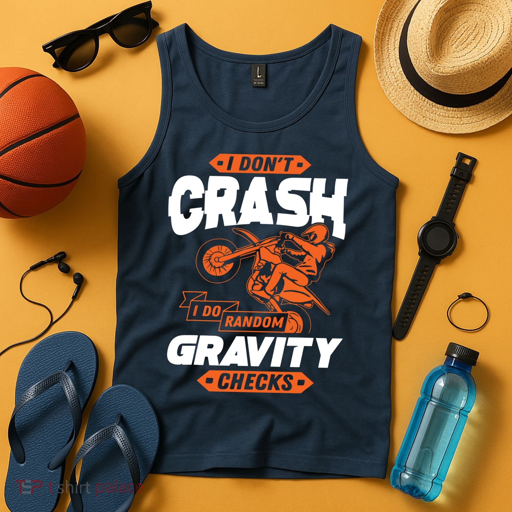 Random Gravity Checks Motocross Dirt Bike Tank Top