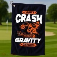 Random Gravity Checks Motocross Dirt Bike Golf Towel thumb 1