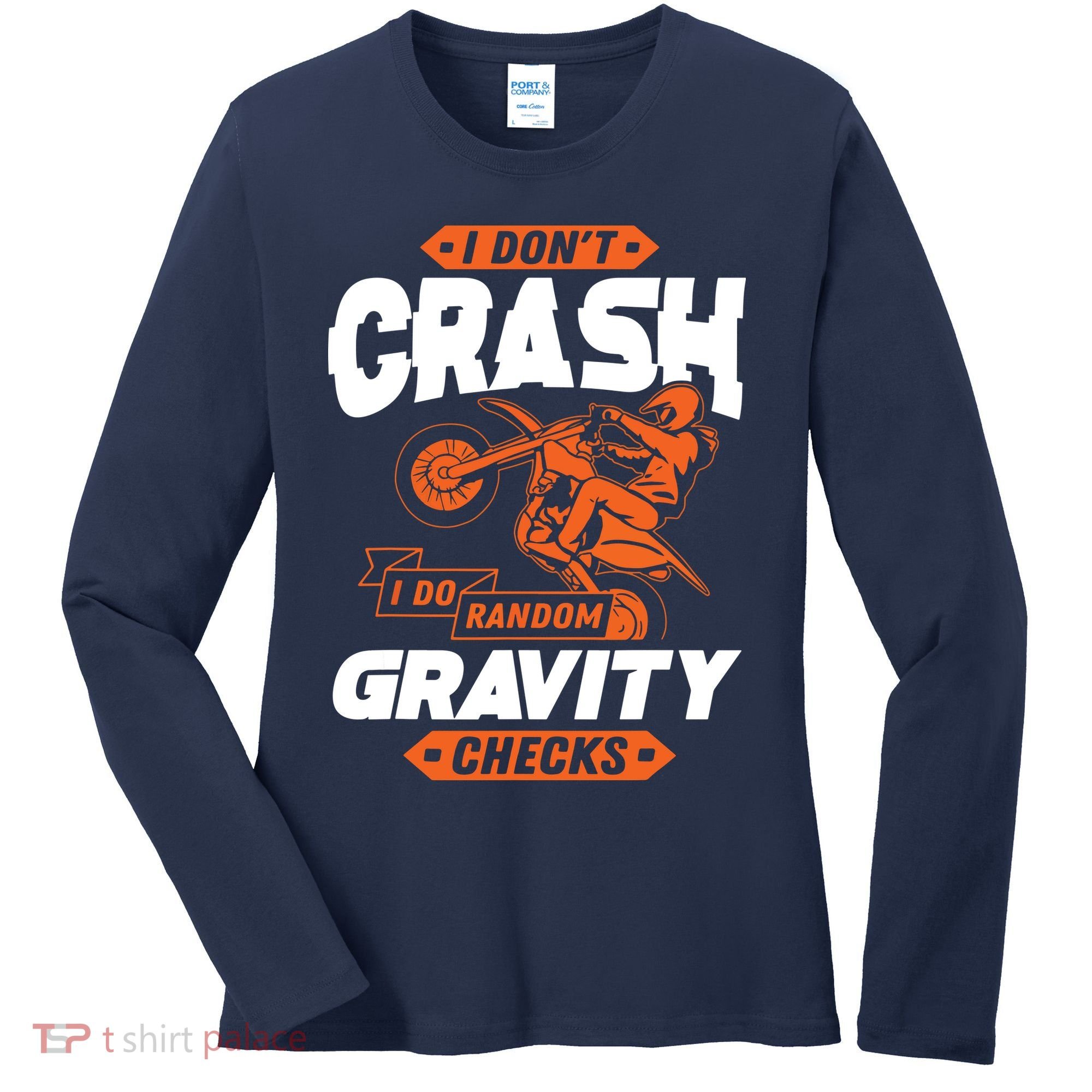 Random Gravity Checks Motocross Dirt Bike Women's Long Sleeve Shirt