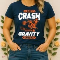 Random Gravity Checks Motocross Dirt Bike Women's T-Shirt thumb 2